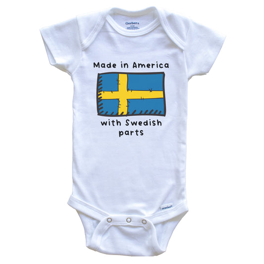 Made In America With Swedish Parts Sweden Flag Baby Onesie
