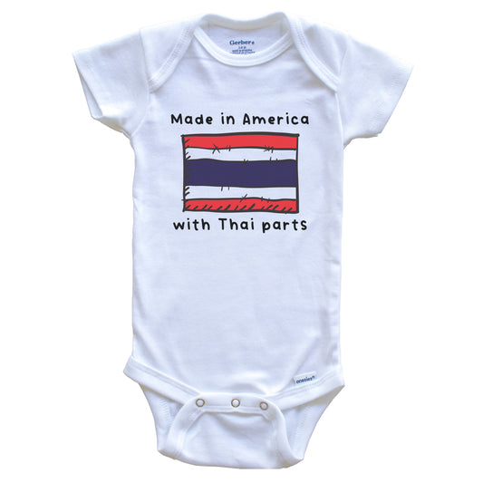 Made In America With Thai Parts Thailand Flag Baby Onesie