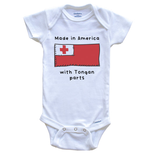 Made In America With Tongan Parts Tonga Flag Baby Onesie