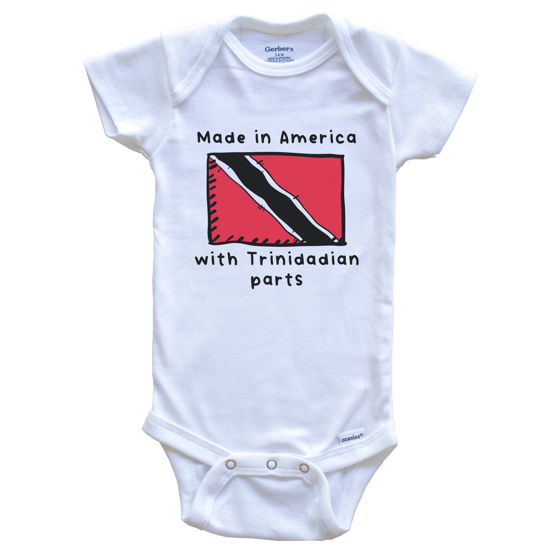 Made In America With Trinidadian Parts Trinidad and Tobago Flag Baby Onesie