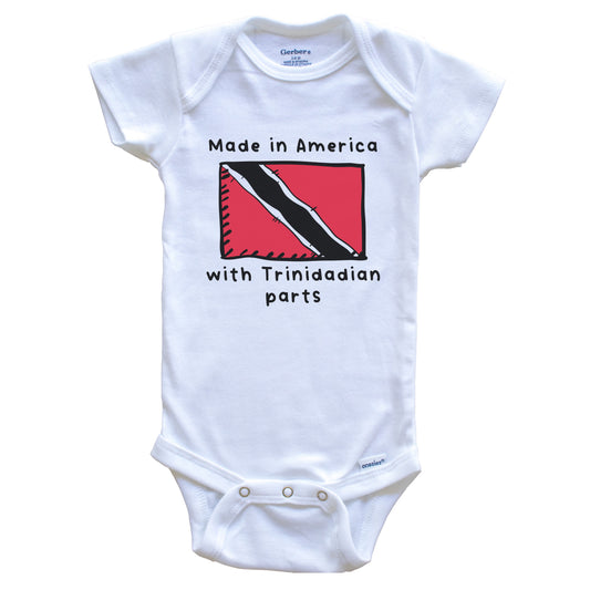 Made In America With Trinidadian Parts Trinidad and Tobago Flag Baby Onesie