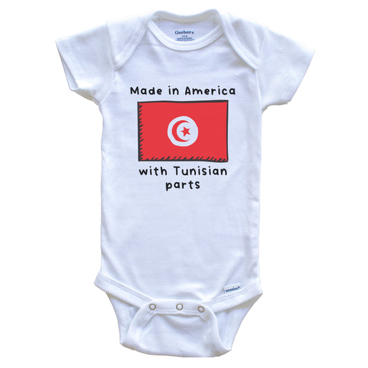 Made In America With Tunisian Parts Tunisia Flag Baby Onesie