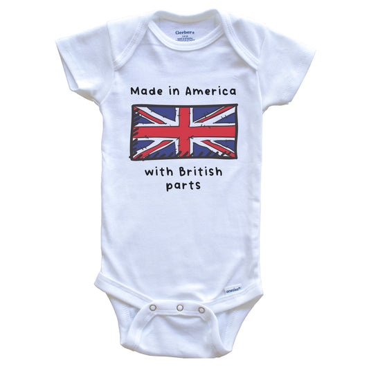 Made In America With British Parts United Kingdom Flag Baby Onesie