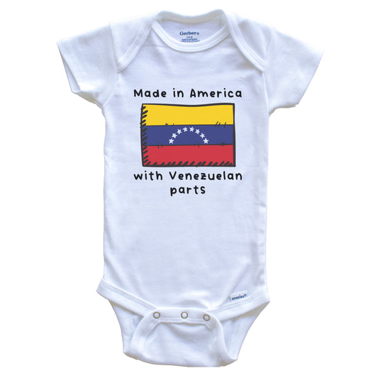 Made In America With Venezuelan Parts Venezuela Flag Baby Onesie