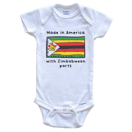 Made In America With Zimbabwean Parts Zimbabwe Flag Baby Onesie