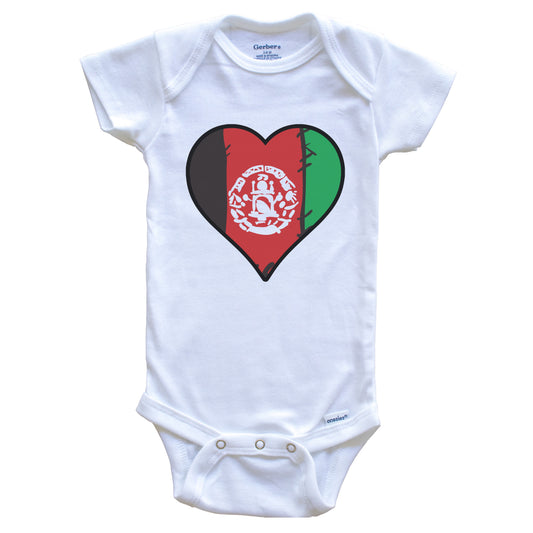 Afghanistan Heart Afghan Flag Baby Onesie