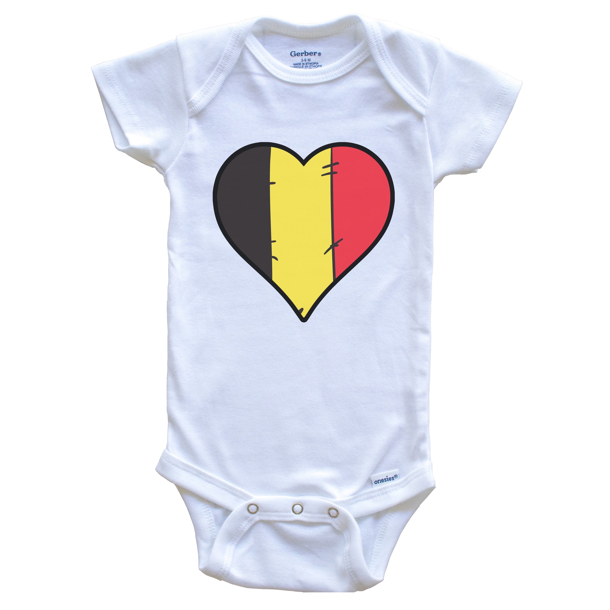 Belgium Heart Belgian Flag Baby Onesie