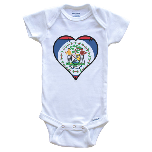 Belize Heart Belizean Flag Baby Onesie