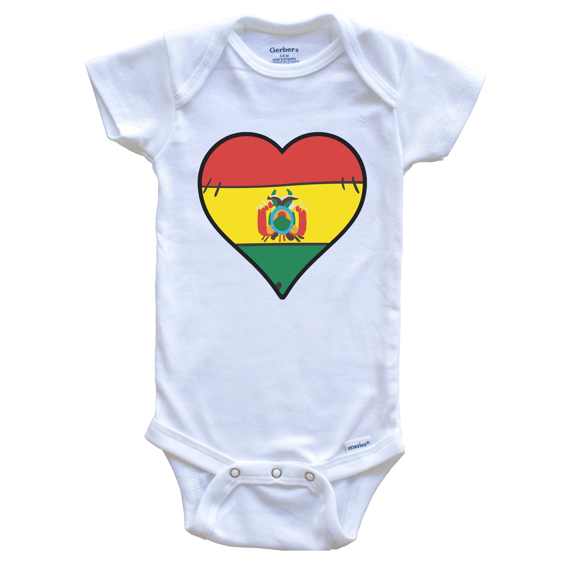 Bolivia Heart Bolivian Flag Baby Onesie