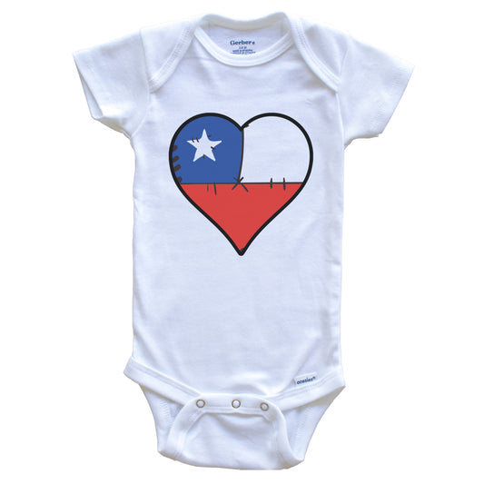Chile Heart Chilean Flag Baby Onesie