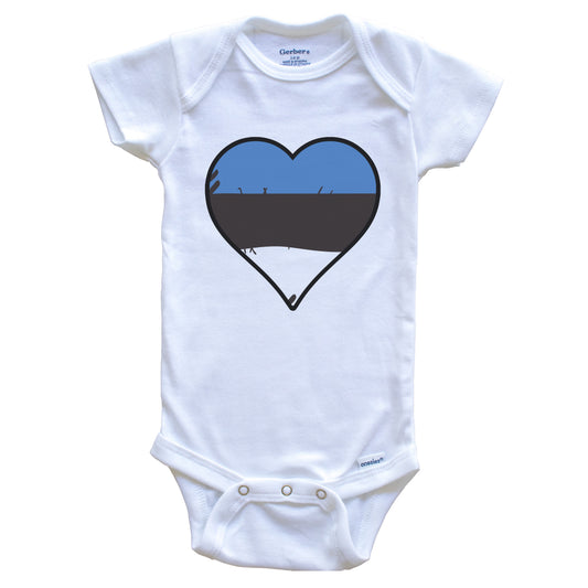 Estonia Heart Estonian Flag Baby Onesie