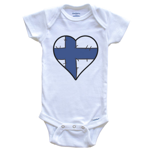 Finland Heart Finnish Flag Baby Onesie
