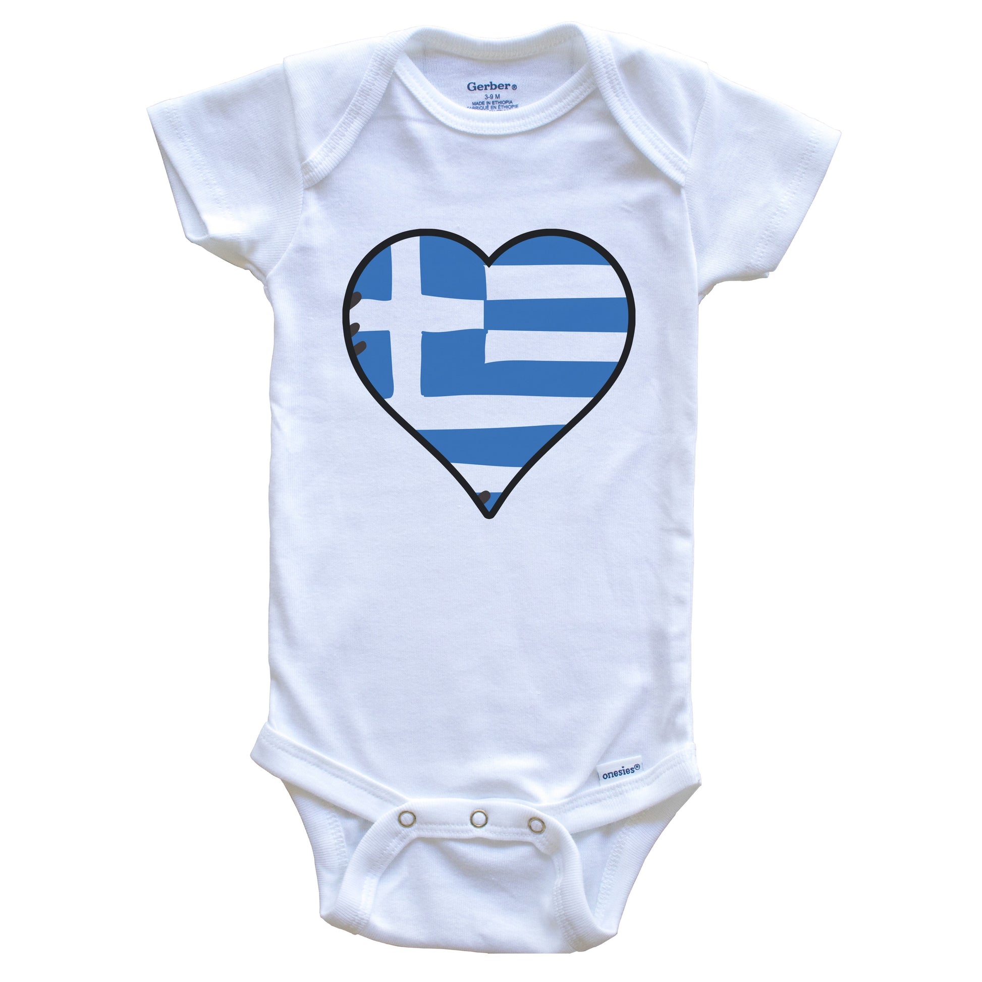 Greece Heart Greek Flag Baby Onesie