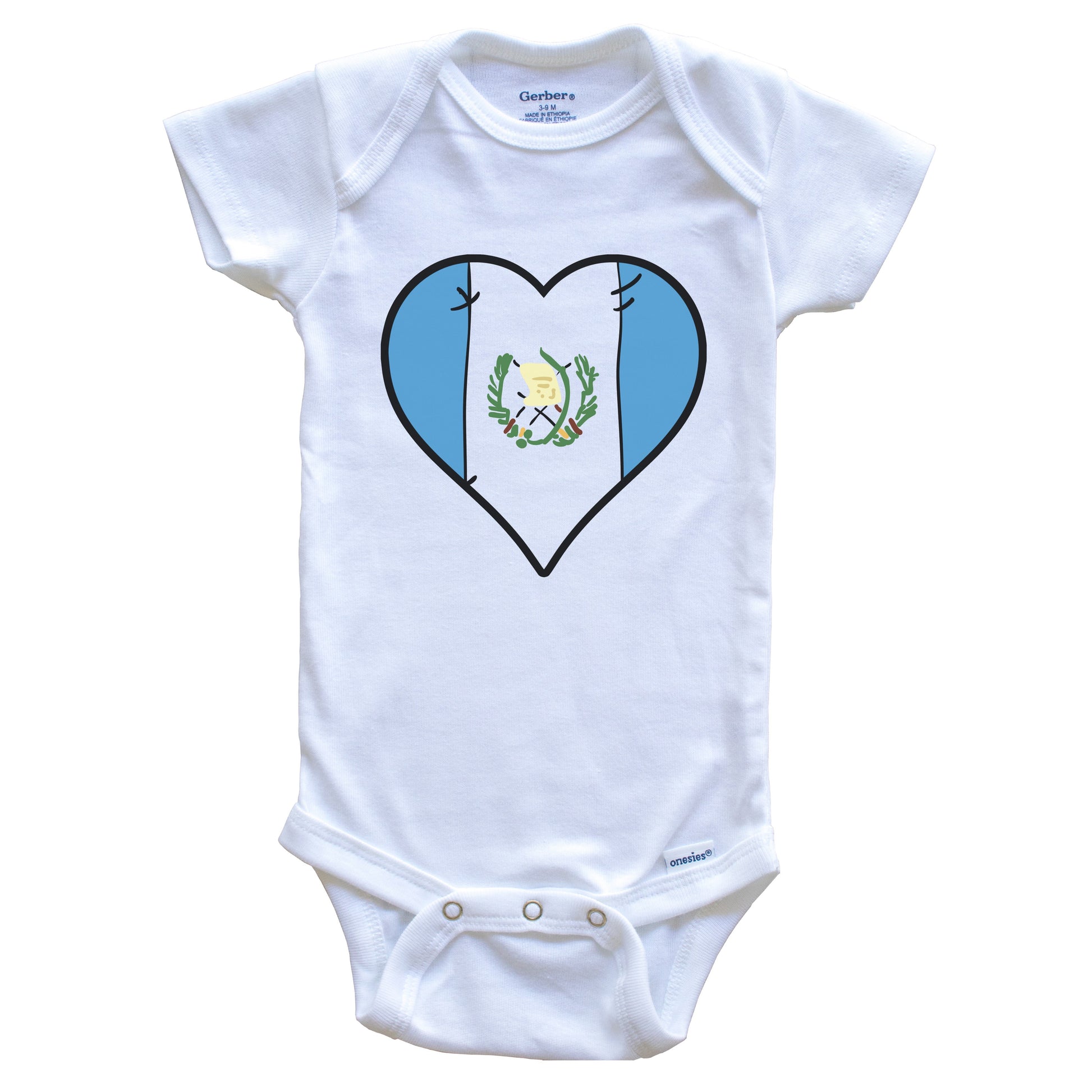 Guatemala Heart Guatemalan Flag Baby Onesie