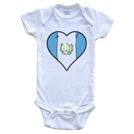 Guatemala Heart Guatemalan Flag Baby Onesie