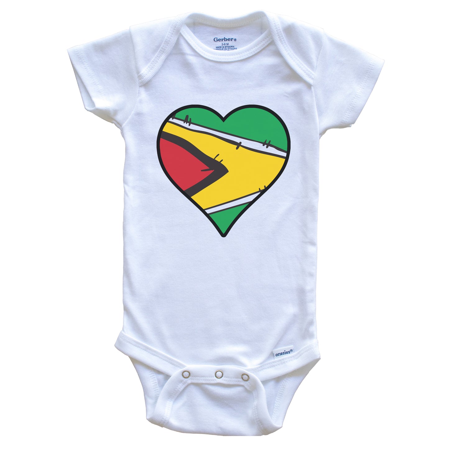 Guyana Heart Guyanese Flag Baby Onesie