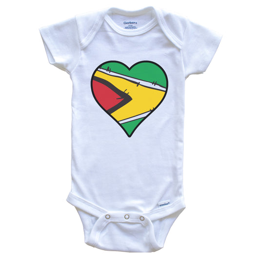 Guyana Heart Guyanese Flag Baby Onesie