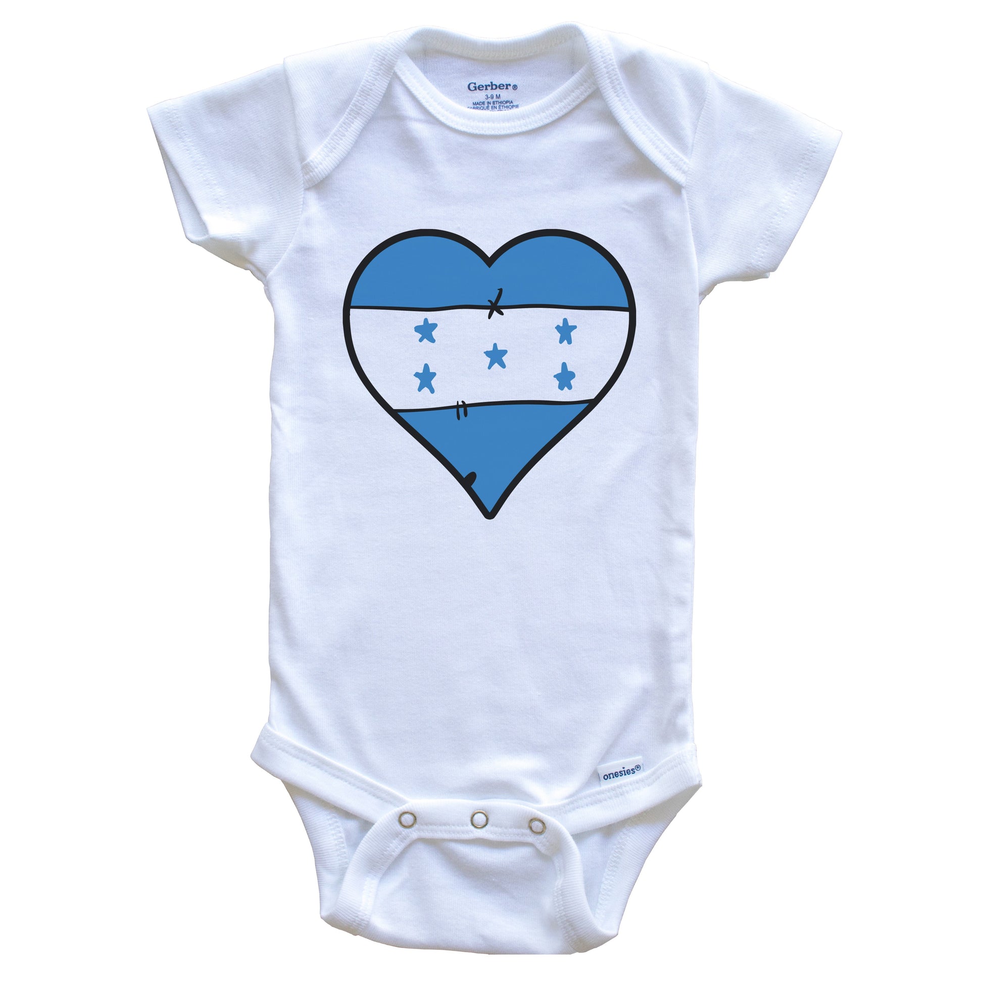 Honduras Heart Honduran Flag Baby Onesie