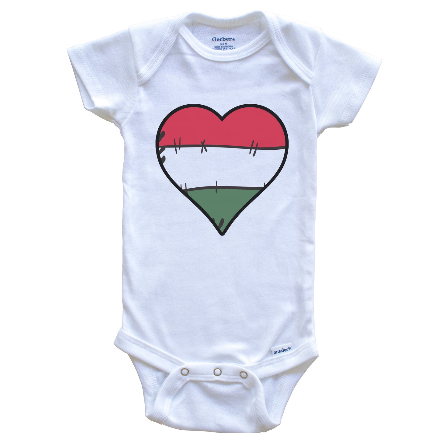 Hungary Heart Hungarian Flag Baby Onesie