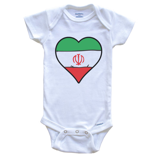 Iran Heart Iranian Flag Baby Onesie