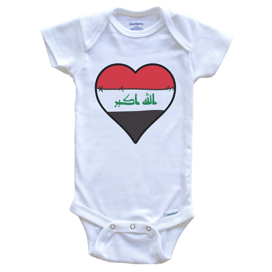 Iraq Heart Iraqi Flag Baby Onesie