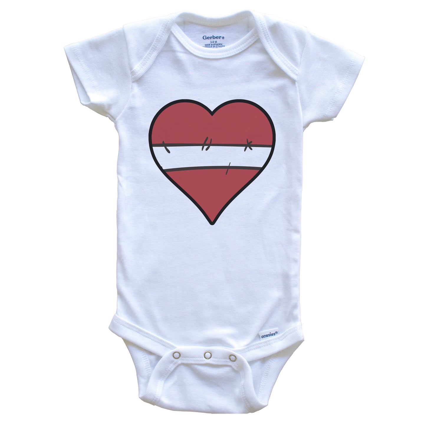Latvia Heart Latvian Flag Baby Onesie