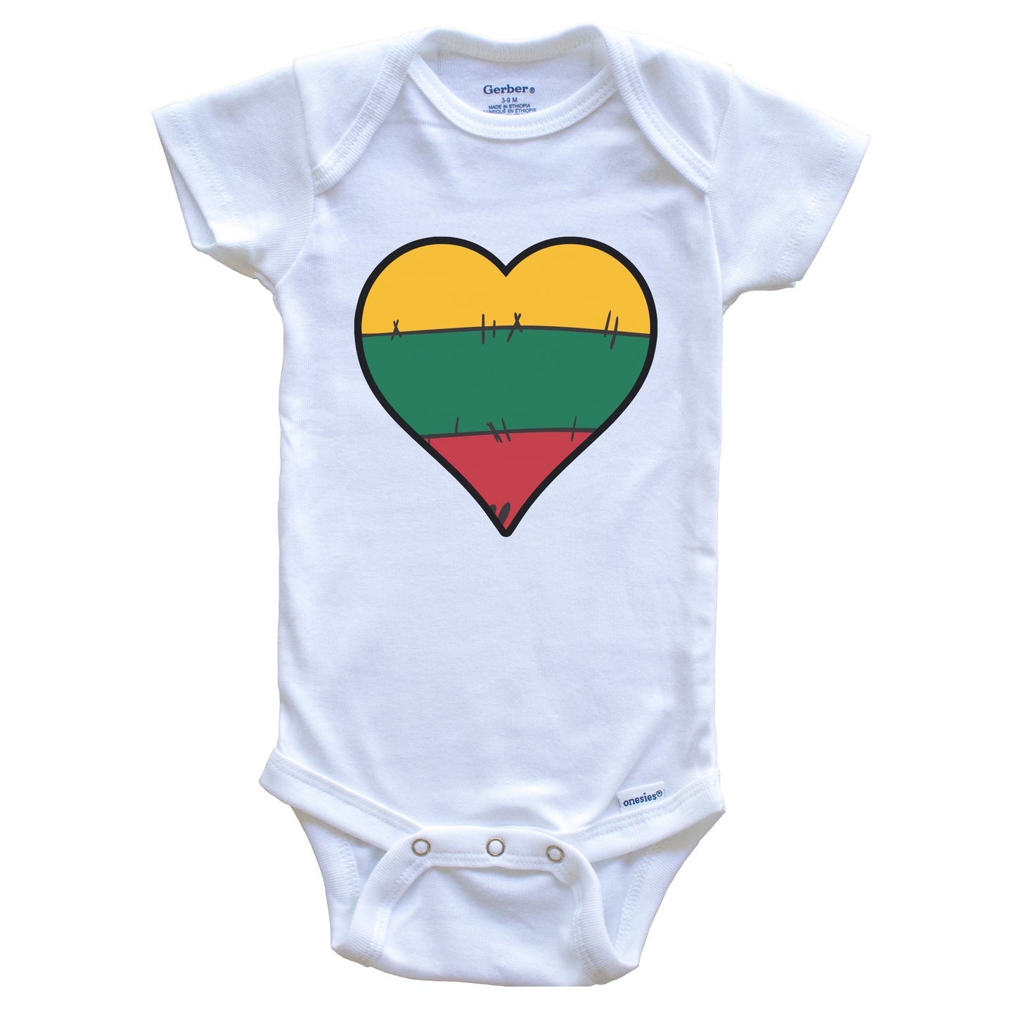Lithuania Heart Lithuanian Flag Baby Onesie