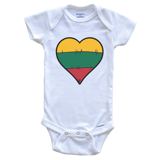Lithuania Heart Lithuanian Flag Baby Onesie