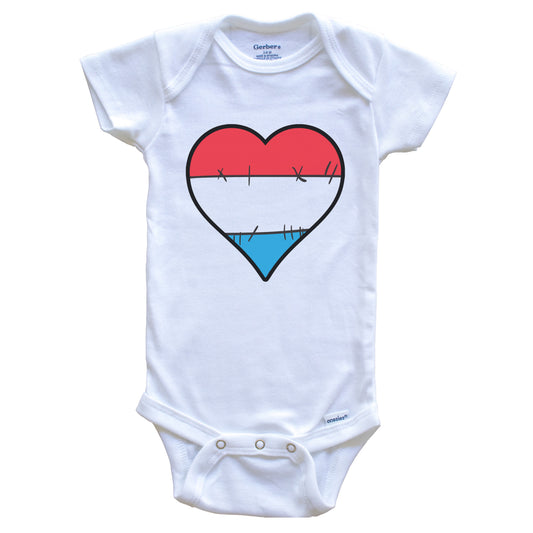 Luxembourg Heart Luxembourgish Flag Baby Onesie