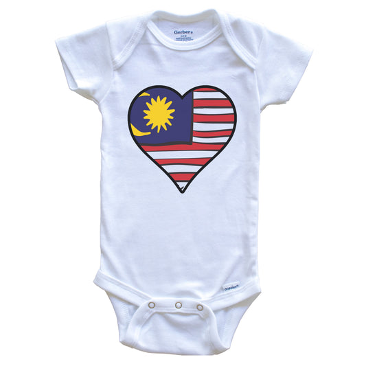 Malaysia Heart Malaysian Flag Baby Onesie