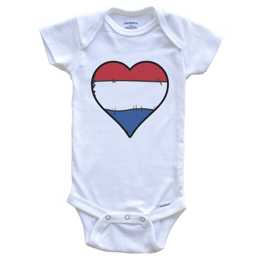 Netherlands Heart Dutch Flag Baby Onesie