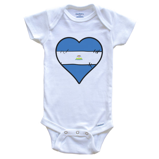 Nicaragua Heart Nicaraguan Flag Baby Onesie