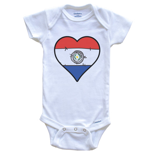 Paraguay Heart Paraguayan Flag Baby Onesie