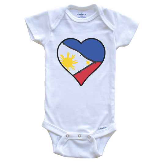 Philippines Heart Filipino Flag Baby Onesie