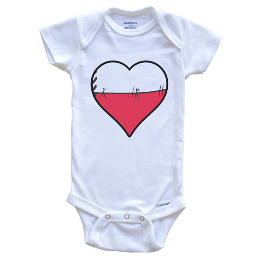 Poland Heart Polish Flag Baby Onesie