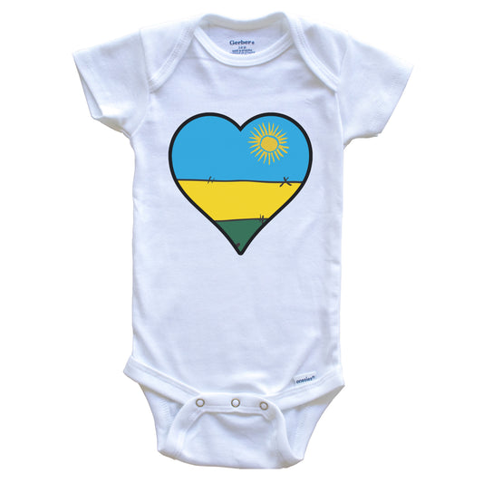 Rwanda Heart Rwandan Flag Baby Onesie