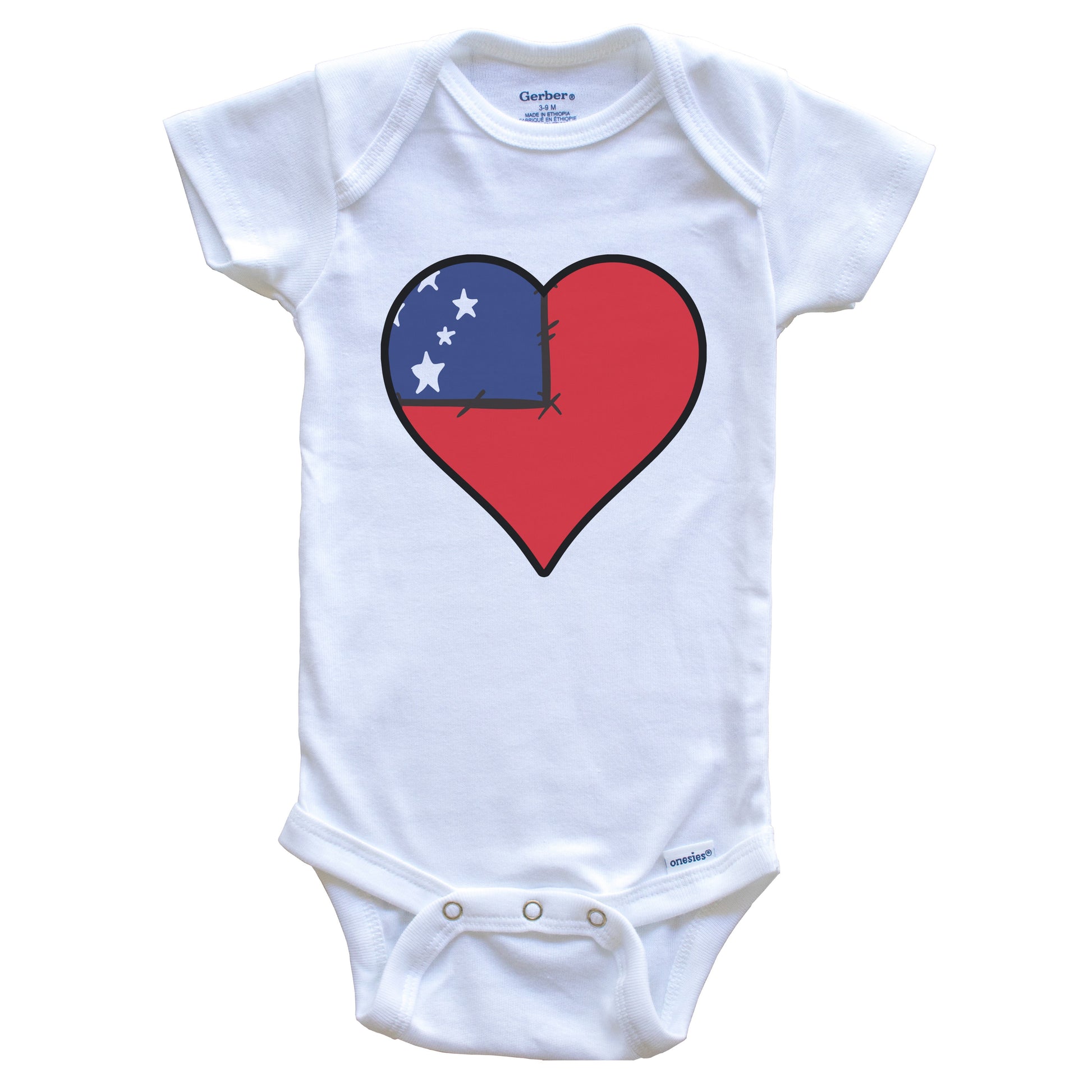 Samoa Heart Samoan Flag Baby Onesie