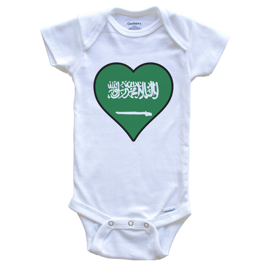 Saudi Arabia Heart Saudi Flag Baby Onesie