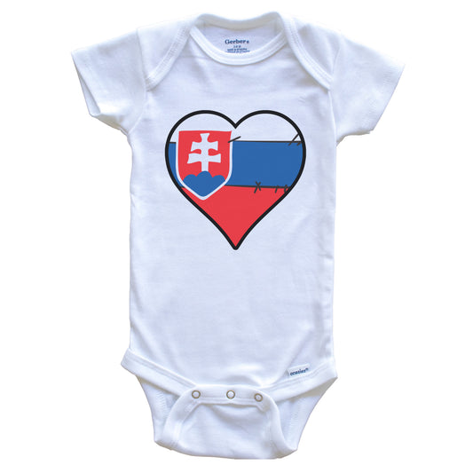 Slovakia Heart Slovakian Flag Baby Onesie