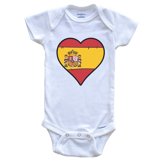 Spain Heart Spanish Flag Baby Onesie