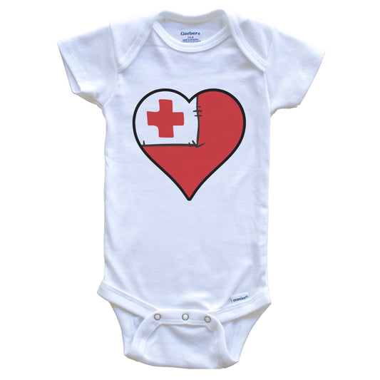 Tonga Heart Tongan Flag Baby Onesie