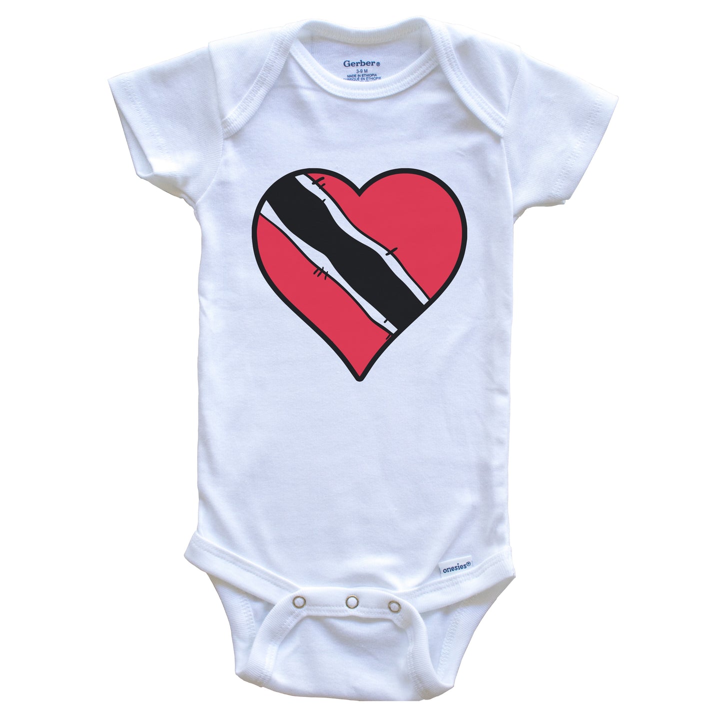 Trinidad and Tobago Heart Trinidadian Flag Baby Onesie