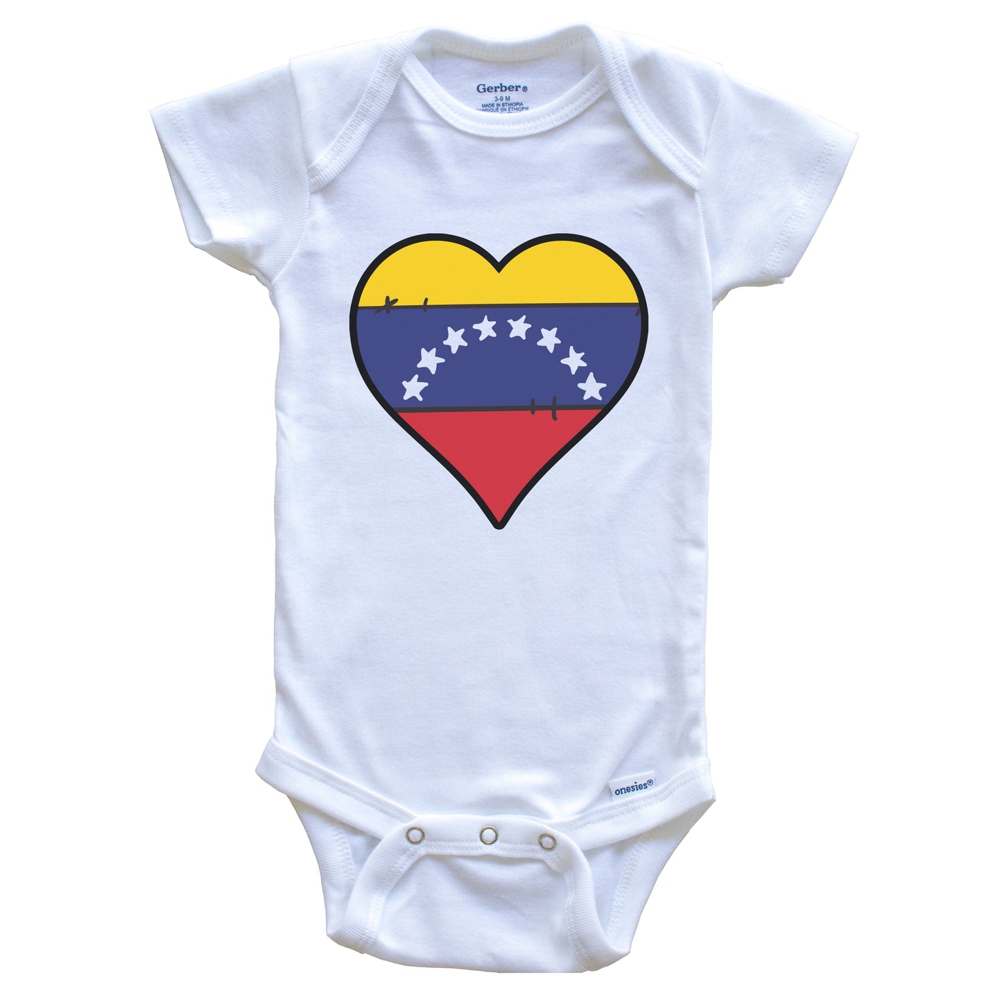 Venezuela Heart Venezuelan Flag Baby Onesie