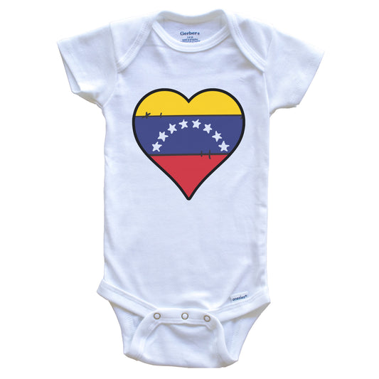 Venezuela Heart Venezuelan Flag Baby Onesie