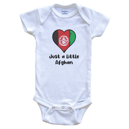 Just A Little Afghan Afghanistan Flag Heart Baby Onesie