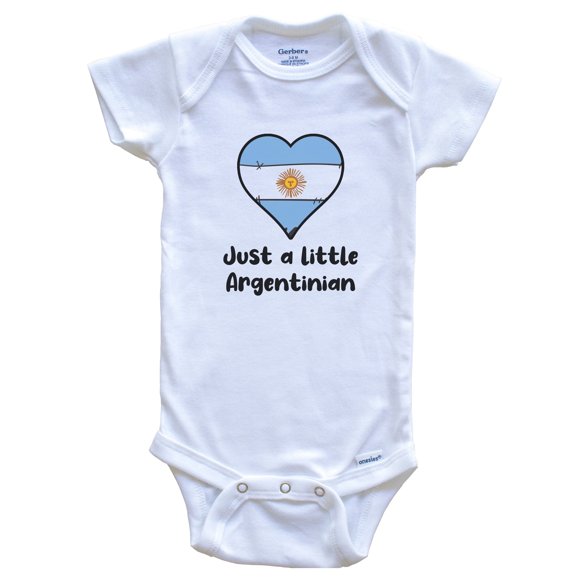 Just A Little Argentinian Argentina Flag Heart Baby Onesie