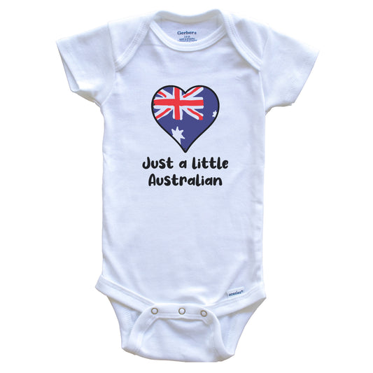 Just A Little Australian Australia Flag Heart Baby Onesie