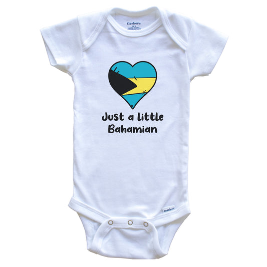 Just A Little Bahamian Bahamas Flag Heart Baby Onesie