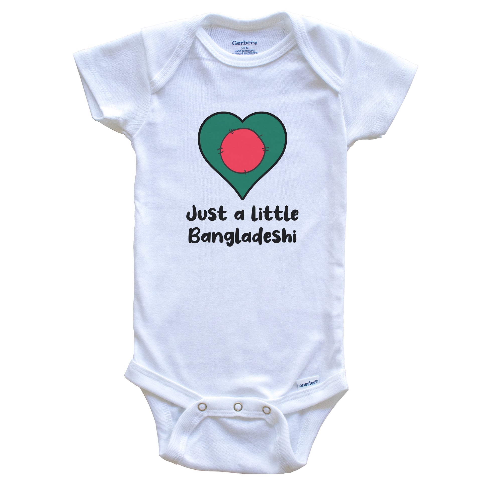Just A Little Bangladeshi Bangladesh Flag Heart Baby Onesie