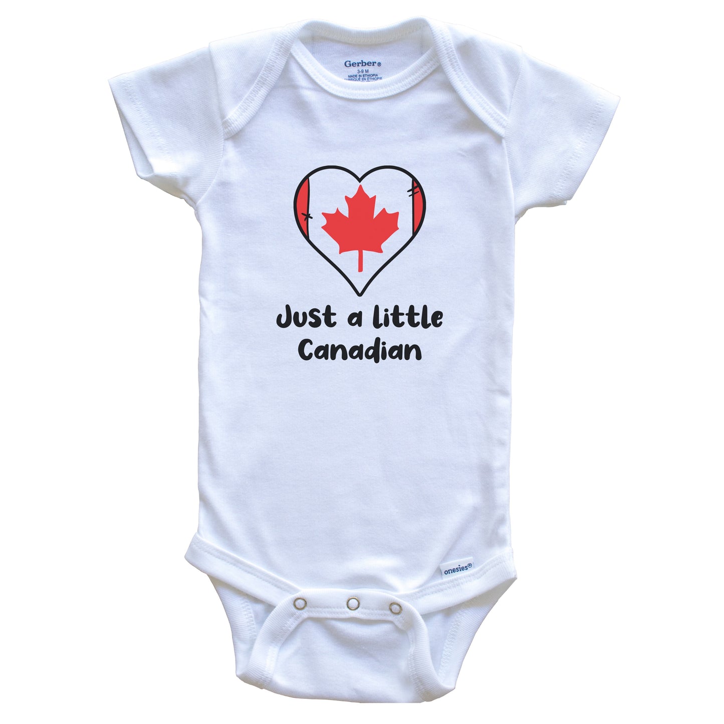 Just A Little Canadian Canada Flag Heart Baby Onesie